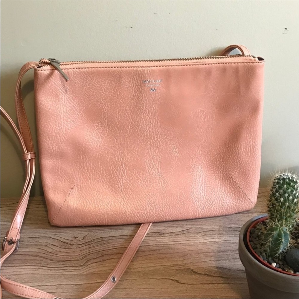 Matt & Nat Salmon Pink Double-Zip Crossbody